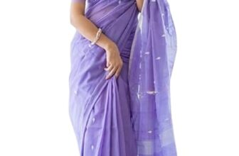 Yashika Women’s Trendy Cotton Silk White Color Saree with Blouse