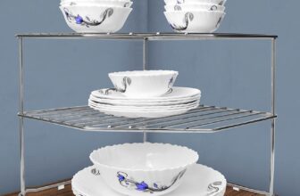 Stainless Steel 2-Tier Corner Storage Rack – Space Saving Kitchen Organizer