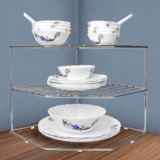 Stainless Steel 2-Tier Corner Storage Rack – Space Saving Kitchen Organizer